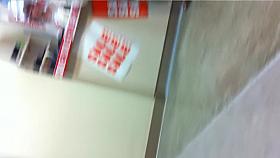 Brunette babe is boasting her sexy knees up skirt