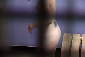 Hot blond at the gym locker room