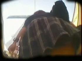 Slender sexy legs in hot stockings in the upskirt voyeur video