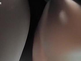 Hot brunette chick upskirt