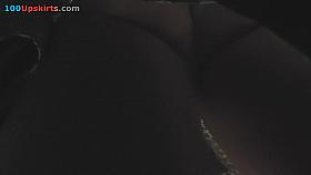 Slim chick participates in upskirts clip showing thong