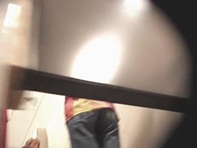 Red dress changing room upskirt of sexy amateur chick