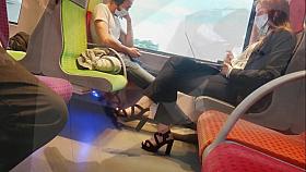 Hot Brunette In High Heels Sandals