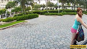 Dilettante Rainia Belle flashes large melons and ripped like a real pro