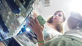 Teen upskirt pink panties