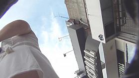 Upskirt Voyeur Transparent Thong