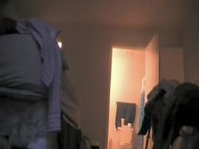 Home voyeur camera shooting my sexy wife undressing