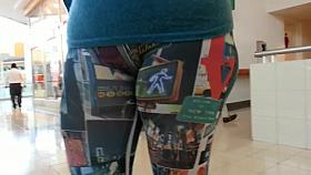 patterned spandex cameltoe