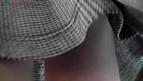 Sexy hose upskirt on bus stop