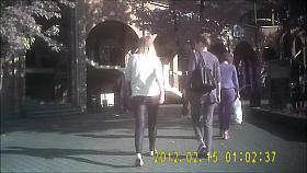 blonde in latex leggins candid ass