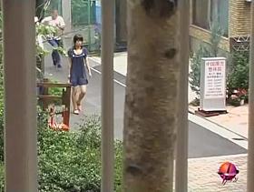 Sugary pig-tailed Asian cutie getting involved in some hot sharking action