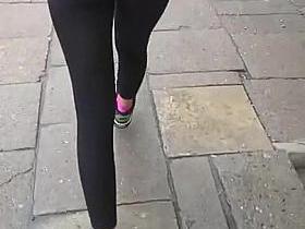 Cum on sexy girl ass in public (better quality)