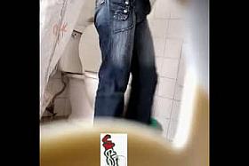 Chubby asian pissing in her bathroom voyeur candid video