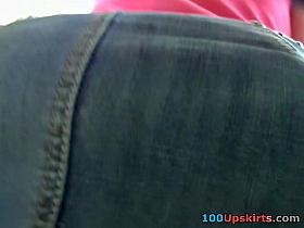 Mate following legal age teenager and spying her upskirt