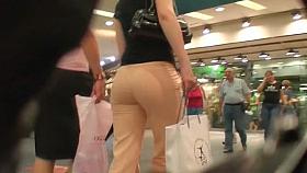 Blonde milf gets the role in the street candid video