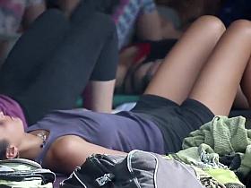 Accidental nudity during yoga