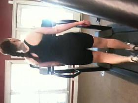 Secretly taping Roommates ass while working out