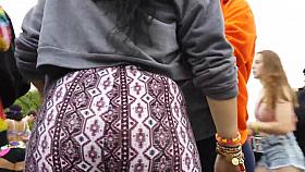 Big ass slut in tight leggings purple design