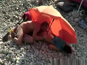 Nudist man eats womans ass