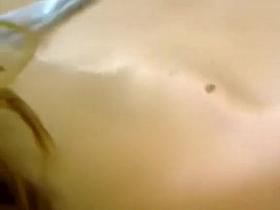 Close up cleavage show with a small tits girl