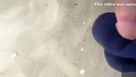 Jerking off a few feet from a bikini girl