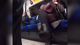 pantyhose legs on metro