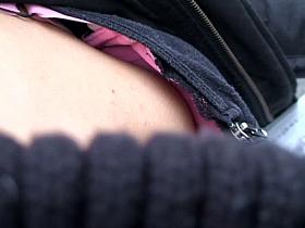 Guy is filming her small titties on a hidden camera