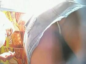 Real blonde teen upskirt ass video