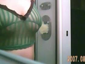 Caught her putting something sexy on