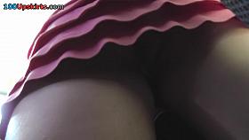 Voyeurist tries to film upskirt view of the young gal