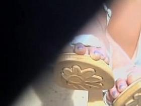 Girl with crossed legs sexy panty upskirt in the town AB17