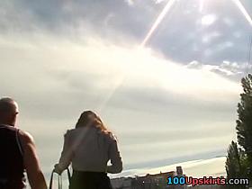 Astonishing upskirt booty footage