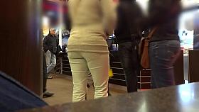 hot pants public showing underbutt ass