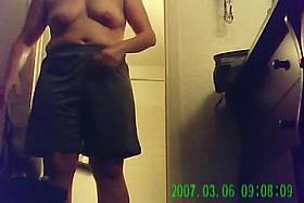 undressing for shower