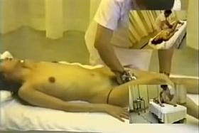 Toned Jap babe gets gingered in sexy voyeur massage clip