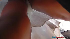 White belt betwixt widen legs up petticoat