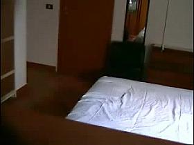 Hidden cam in hotel room - naked girl