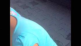 Females in blue tops teen and mature downblouses