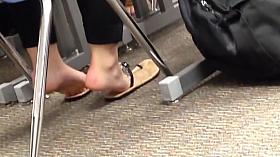 Candid College Cheerleader Feet in Class 4