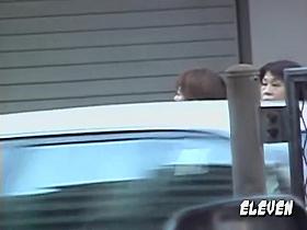 Amorous little brunette in the middle of wild street sharking odyssey