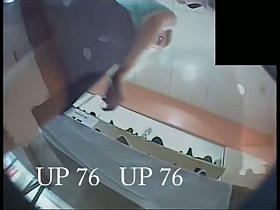 Cute blue panties on a lovely ass upskirt