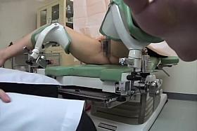 Busty Japanese gal got her twat checked by a kinky gyno