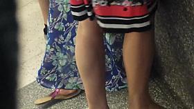 Candid Asian Shoeplay Legs Feet at Airport