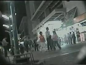 Night time upskirt hardcore action on the streets