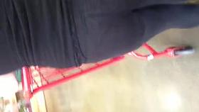 White girl showing thong in leggings