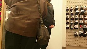 Teen at mall with vpl