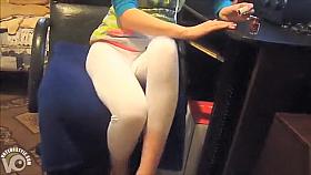 My neighbor's gorgeous crotch and sexy legs