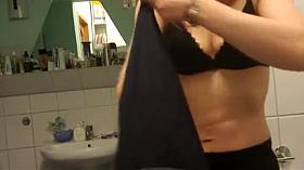 Milf of my dreams spied in the bathroom