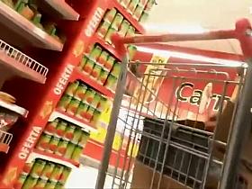 Sexy lady stalked in the supermarket