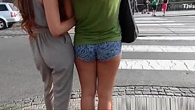 Beautiful girl in super sexy shorts